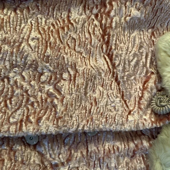 Odille Pink Crushed Velvet Jacket with Faux Fur Trim - Picture 6 of 6